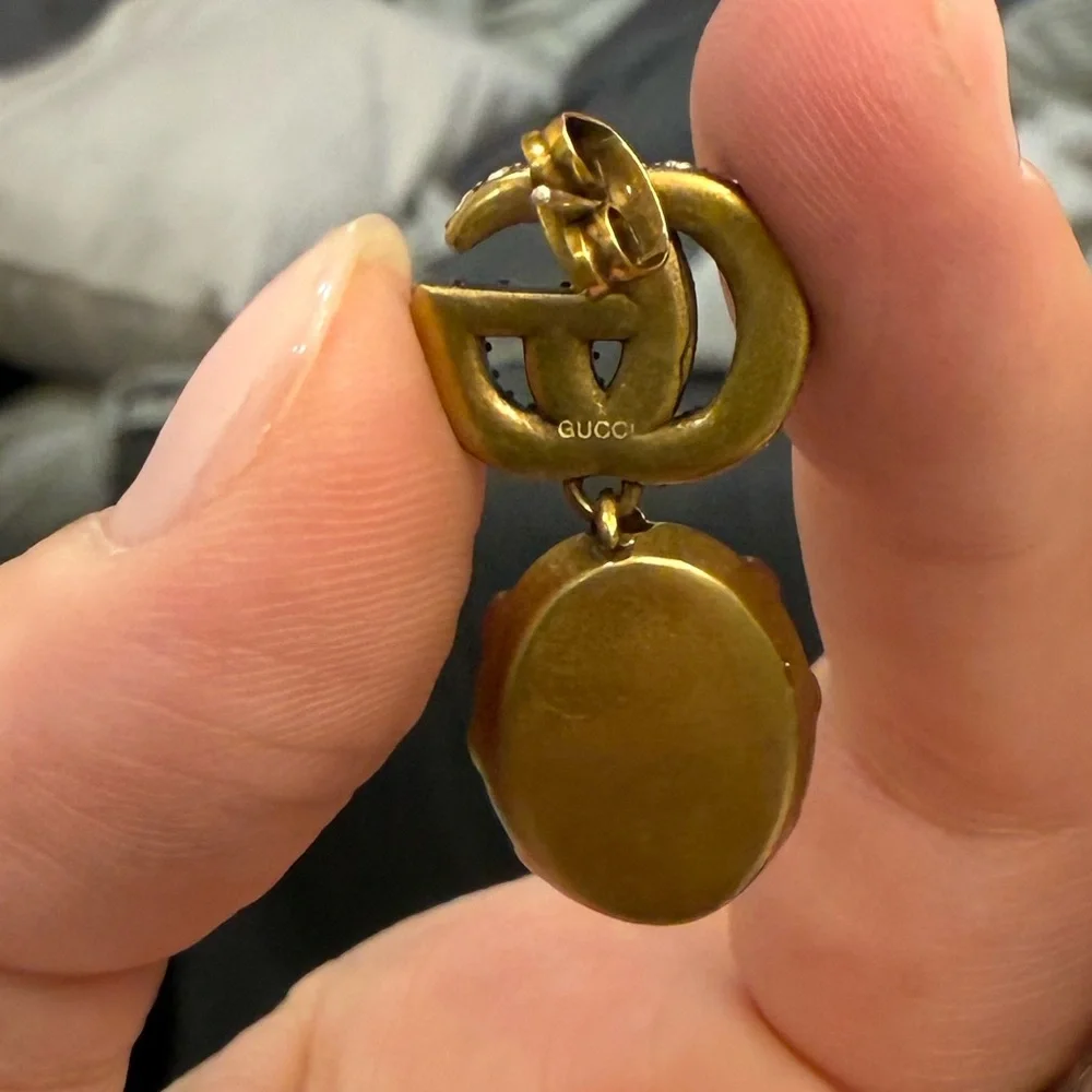 Three pairs of GG earrings. Elegant Gold and Silver Earrings - 3 pairs total - Picture 3 of 7